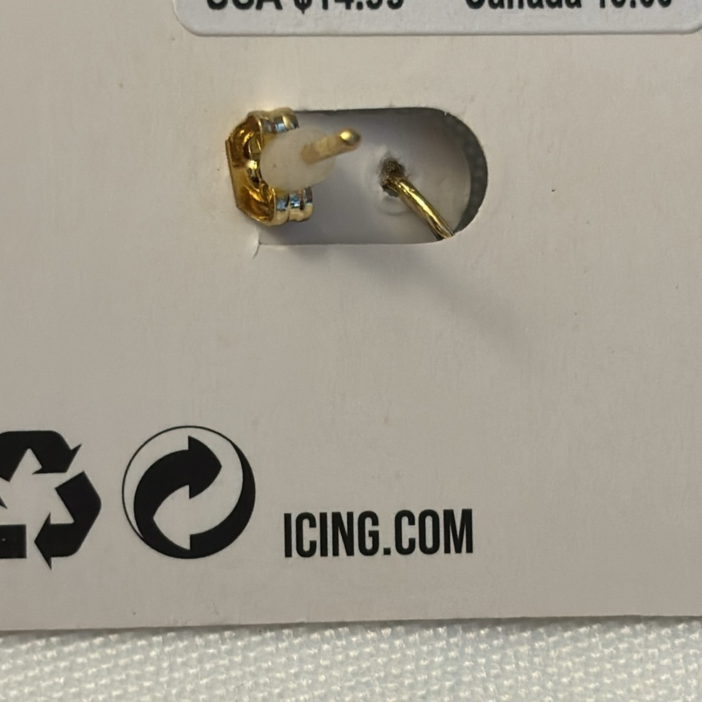 Icing Single Pizza Earring Gold - Picture 2 of 2